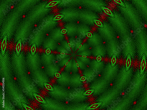 Green redmandala, christmas tree background photo