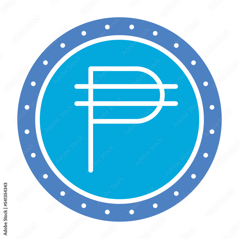 Phillipine Peso Glyph Two Color Icon Phillipine Peso Glyph Two Color Icon
