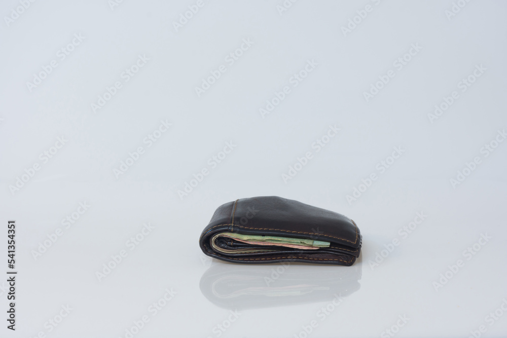 Black leather wallet on white background. Black leather wallet on white background.