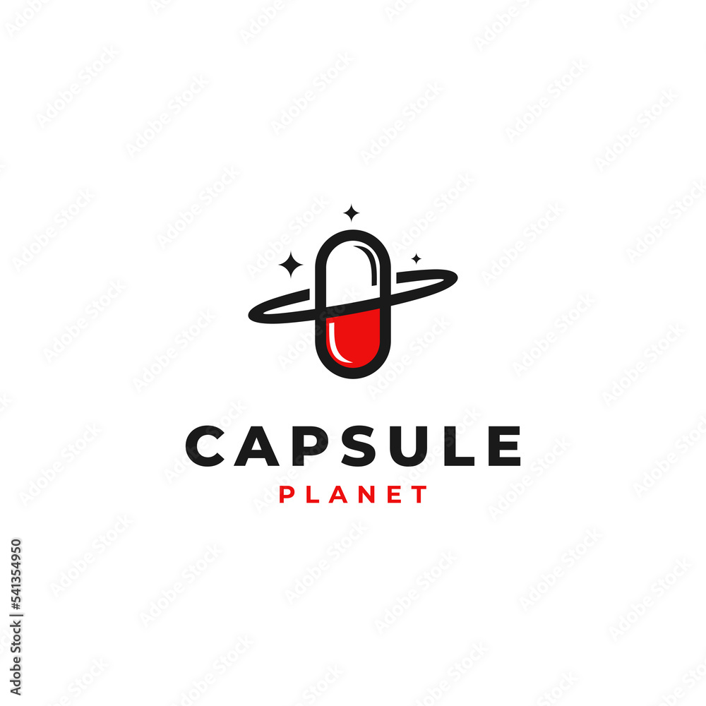 capsule planet logo design modern concept icon template capsule planet logo design modern concept icon template