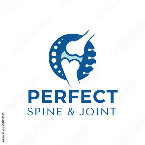 Spine and Joint logo. Orthopedics Solution logo design template