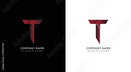 Gradient abstract letter T logo design