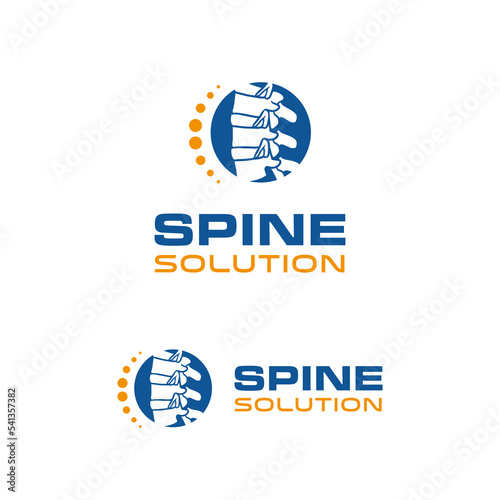 Spine and Joint logo. Orthopedics Solution logo design template