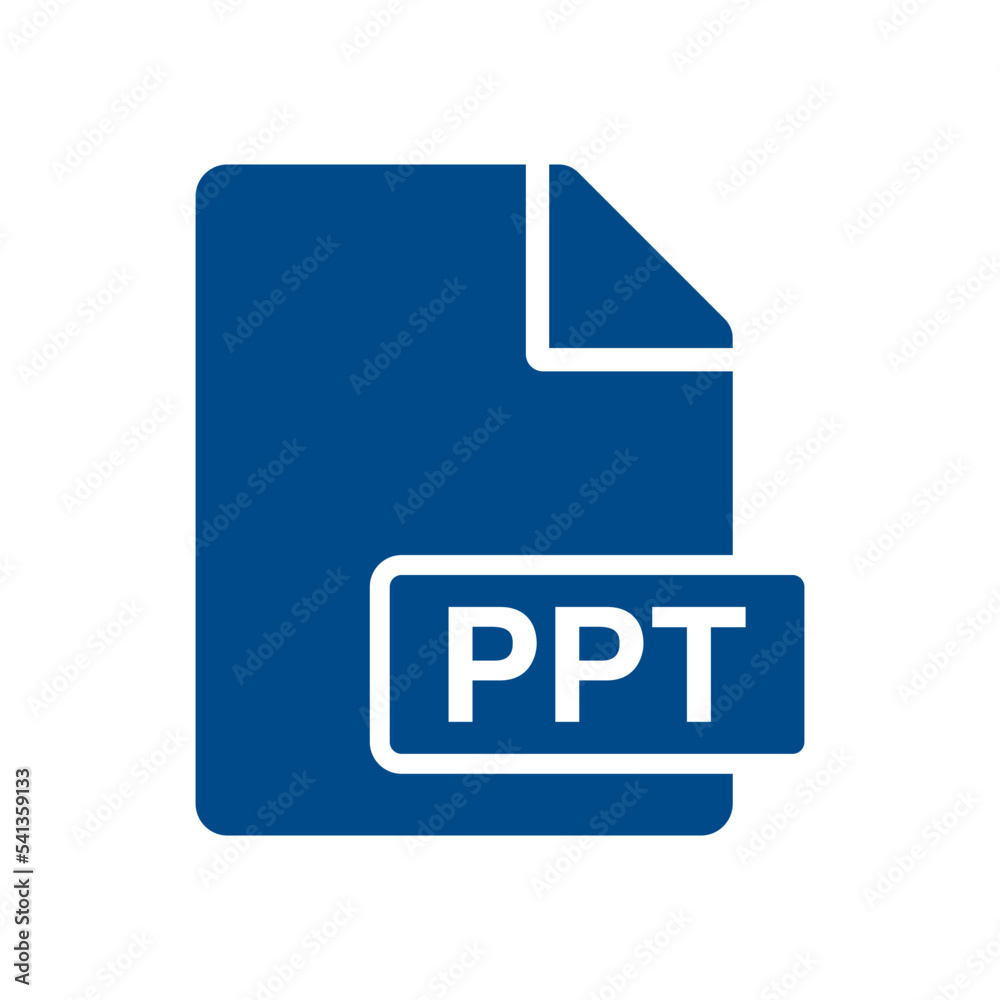File document icon, PPT symbol design illustration.