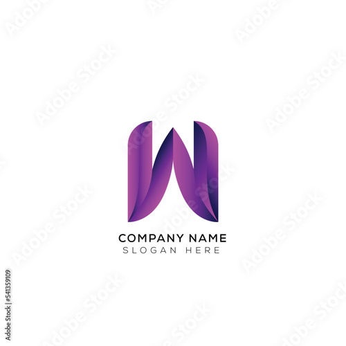 Branding identity corporate vector letter w logo design black and white