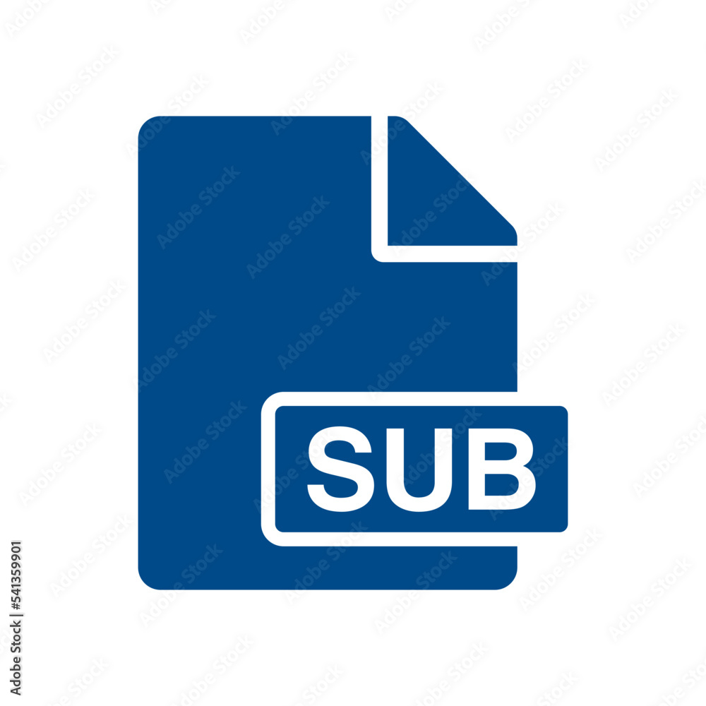 File document icon, SUB symbol design illustration. File document icon, SUB symbol design illustration.