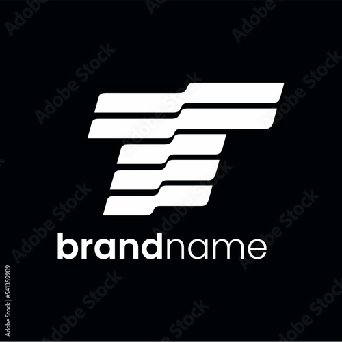 Letter T Logo Design, Simple Minimal Icon
