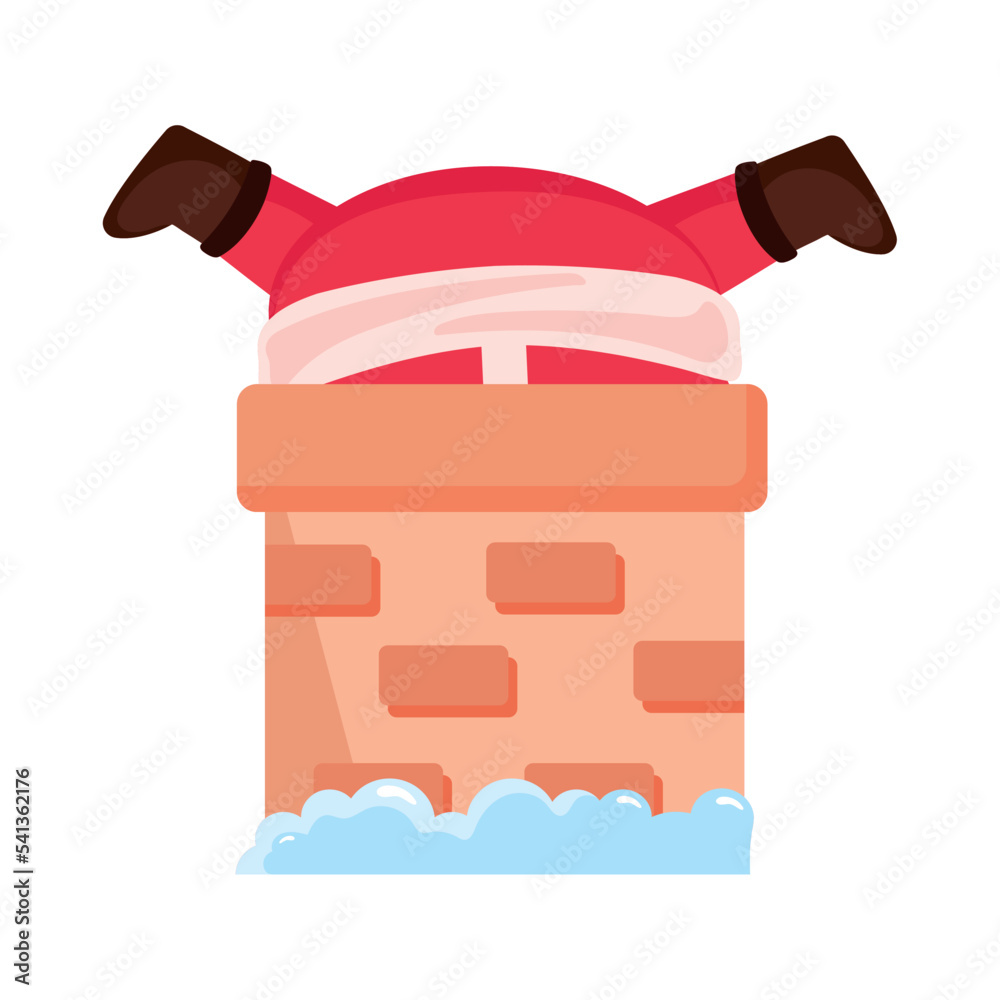 Fototapeta premium santa claus inside chimney