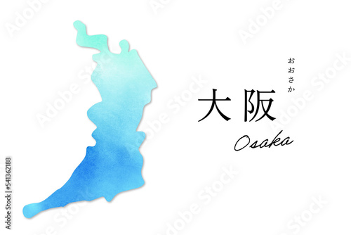 大阪の水彩イラスト地図