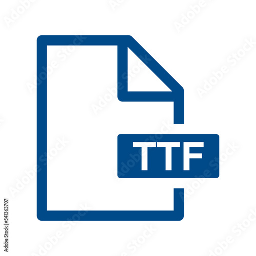 File document outline icon, TTF symbol design illustration.