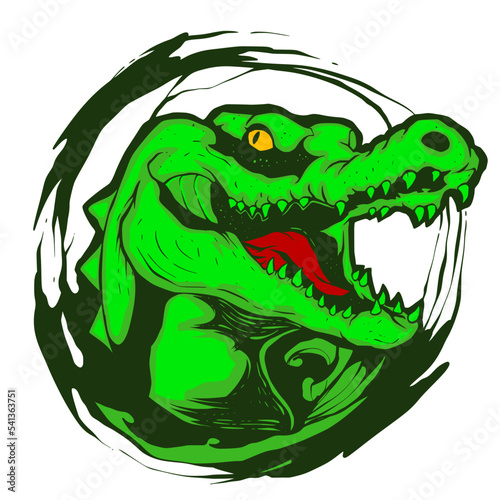 monster crocodile illustration mascot logo vector