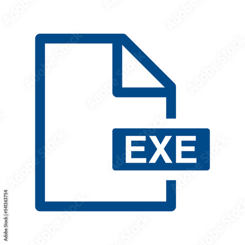 File document outline icon, EXE symbol design illustration.