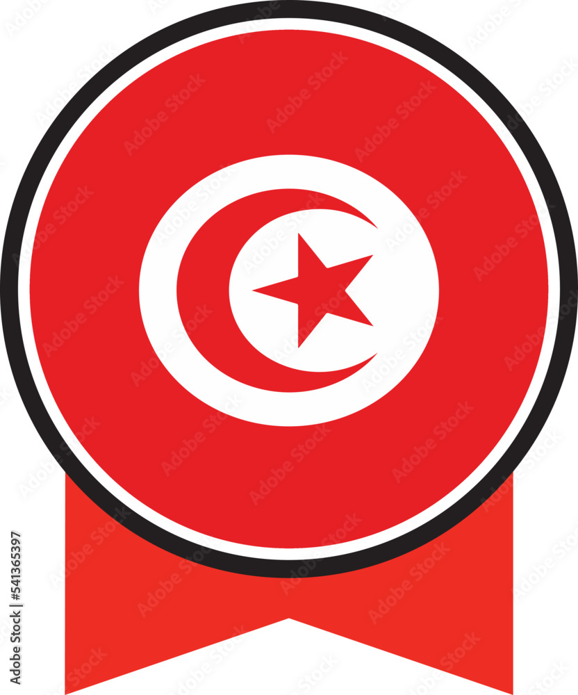 Tunisia flag, the flag of Tunisia, vector illustration. Tunisia flag, the flag of Tunisia, vector illustration.