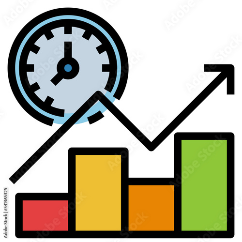 graph filled color line photo