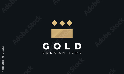 Gold Bar logo designs, Gold Shield logo template, Finance Gold logo