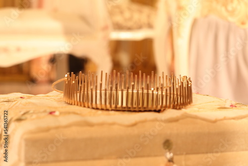 crown or tiara made of copper meant for the bride
