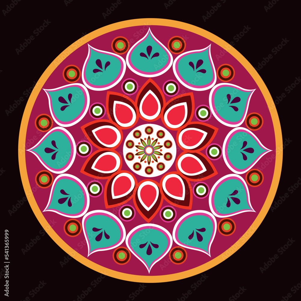 colourful mandala art drawing 15. This is an eps file.
