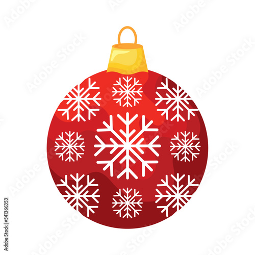 red christmas ball hanging decorative