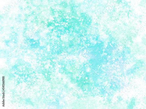 水しぶきが飛ぶ水彩風の背景素材02（水色） 