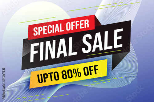 Special offer final sale tag. Banner design template for marketing. Special offer promotion or retail. background banner modern graphic design for store shop, online store, website, landing page