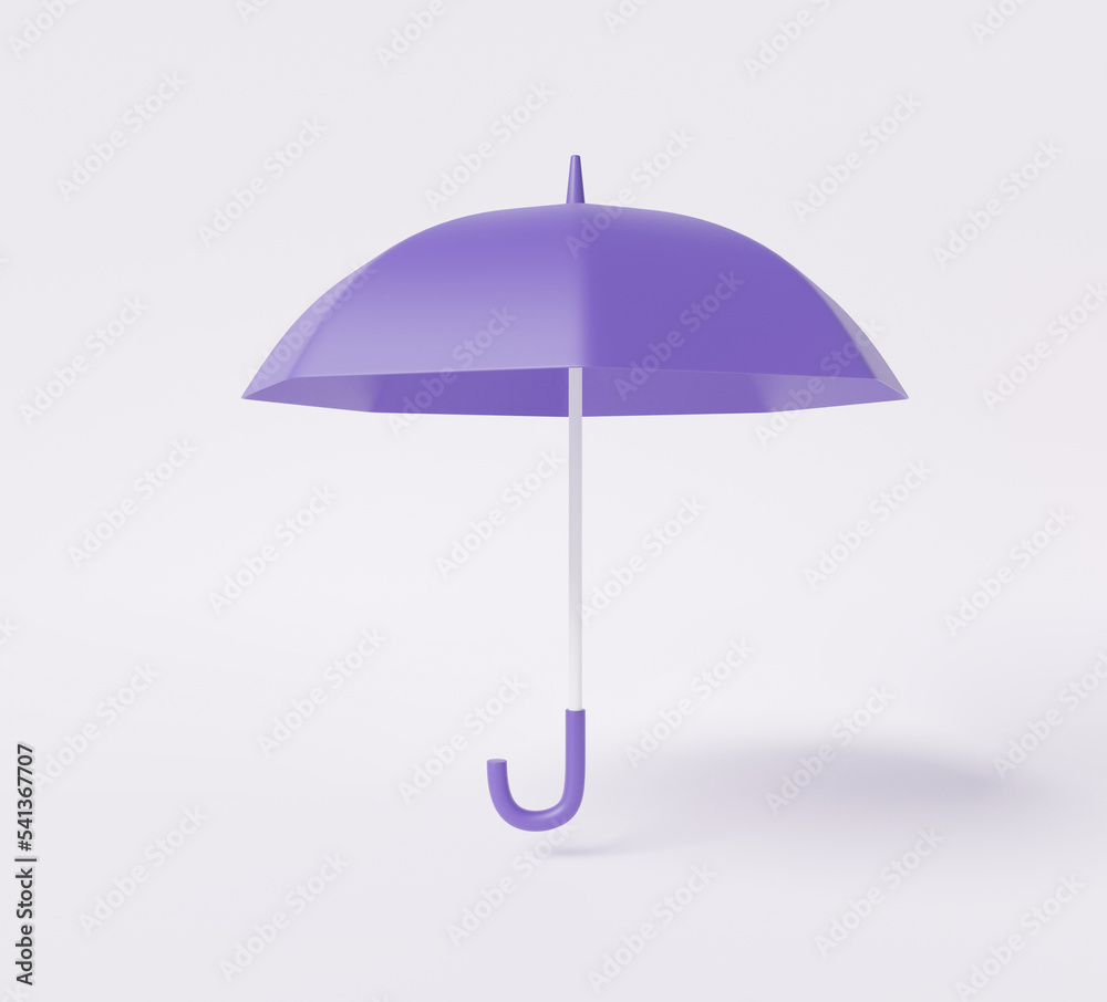 3D purple umbrella icon on isolated white background. rainy sunny protect concept. insurance, element cover, bander, Cartoon minimal style. 3d rendering illustration 3D purple umbrella icon on isolated white background. rainy sunny protect concept. insurance, element cover, bander, Cartoon minimal style. 3d rendering illustration