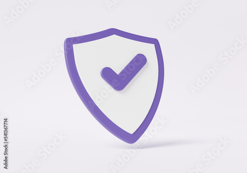 Free Download 3D purple shield protection check mark icon on isolated white background. security, assurance, safety symbol, Cartoon minimal style. 3d rendering illustration - GFXLoad