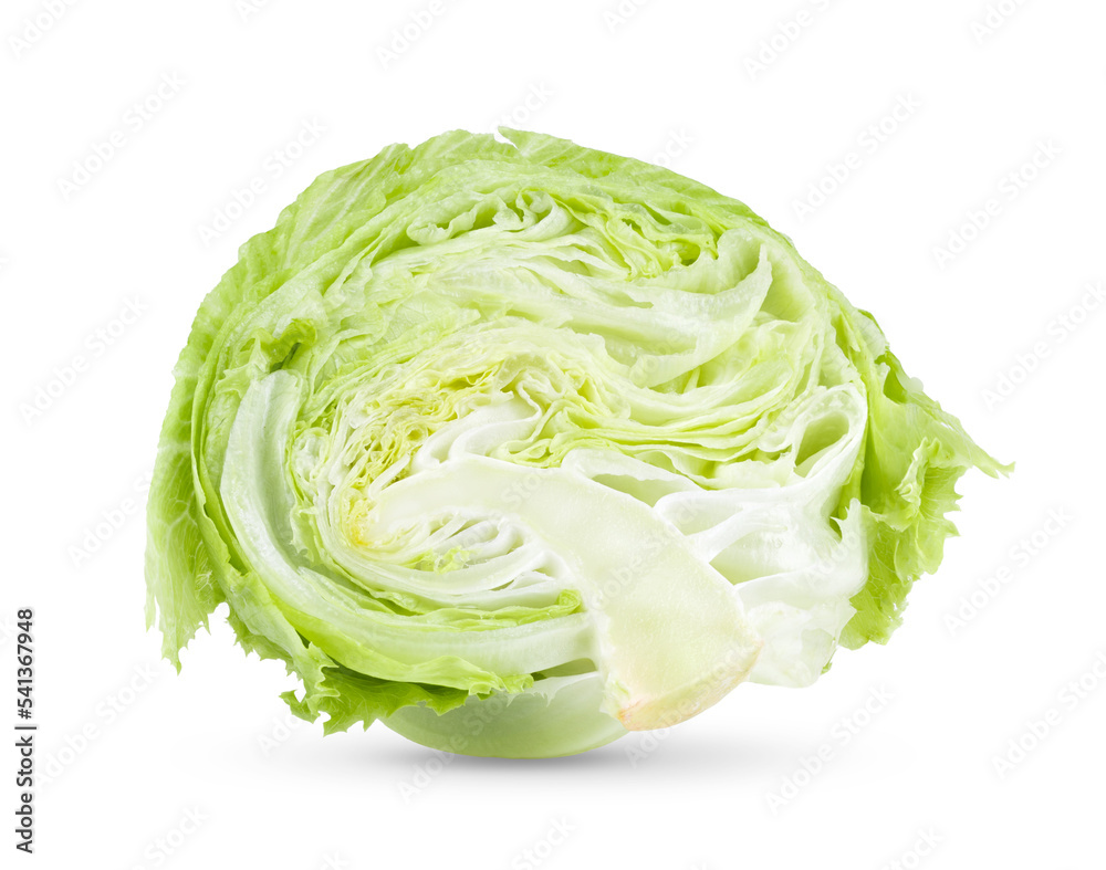 Slice Green Iceberg lettuce on transparent png Slice Green Iceberg lettuce on transparent png