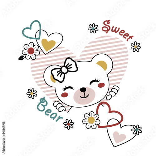 Happy cute bear vector illustration