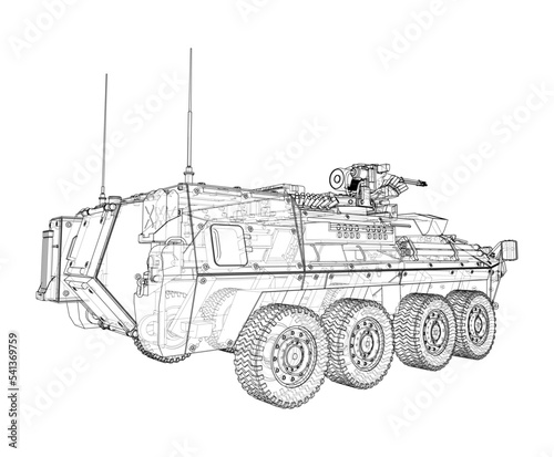 Armored personnel carrier. Vector