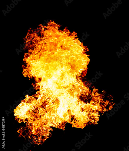 Burning flame on black back...