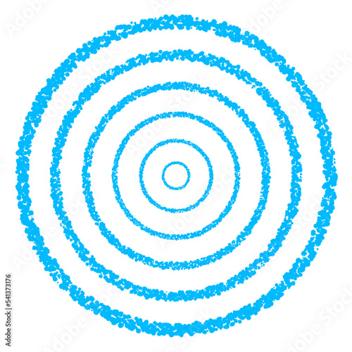 クレヨン素材 線の太さ違いの円セット