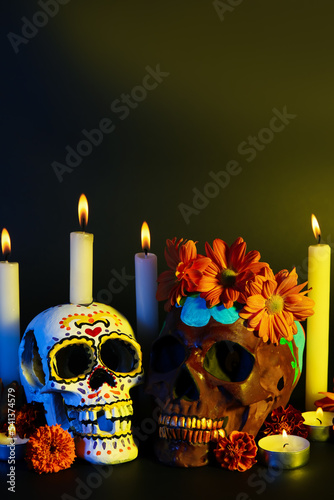Painted skulls for Mexico's...