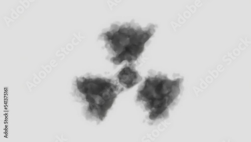 Radiation sign. Smoking radiation symbol on light grey background.