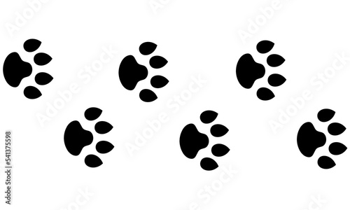 Vector silhouette of a tapir's leg. Tapir footprints on a white background. Great for animal logos