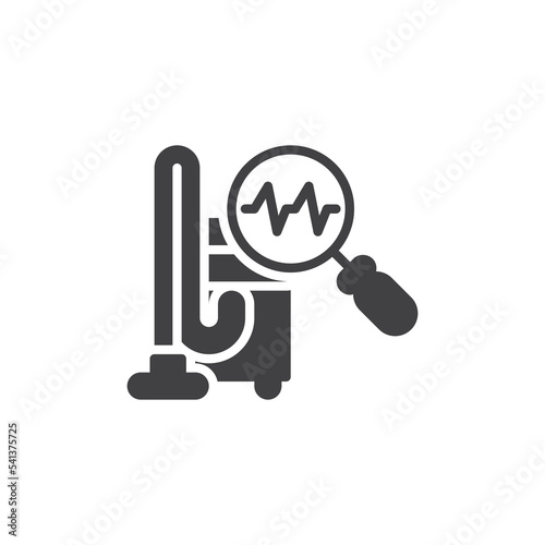 Vacuum cleaner diagnostic vector icon