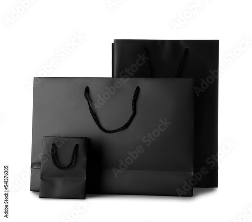 Shopping bags on white background. Black Friday sale