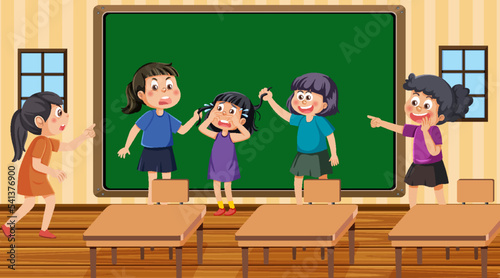 Kids bullying their friend at school