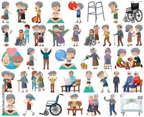 Wallpaper Mural Collection of elderly people icons Torontodigital.ca