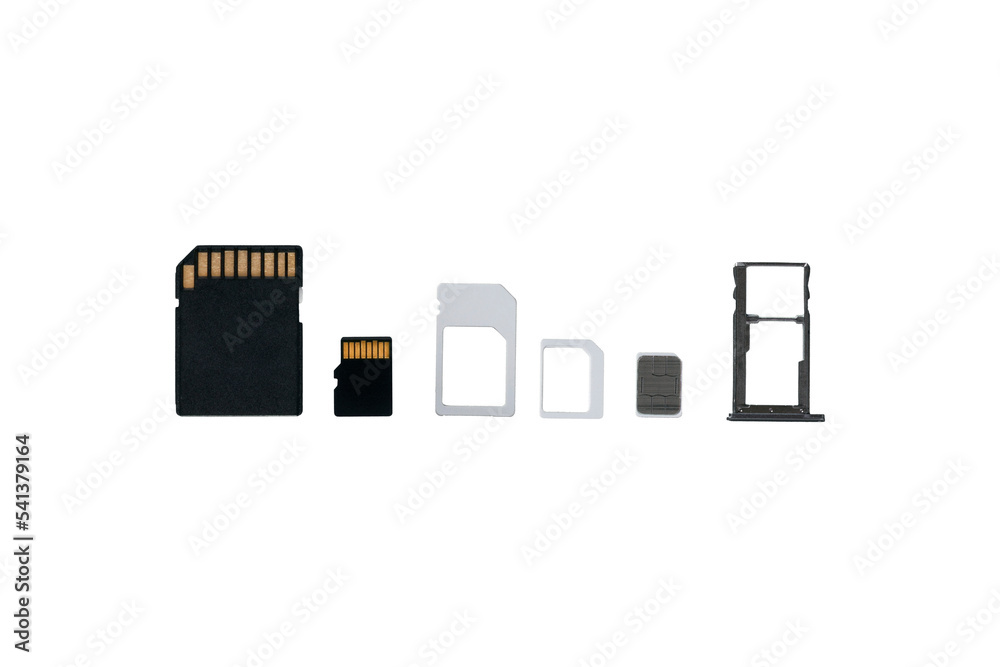 Adapters for a sim card from a larger one to a nano-sim and sd card ...