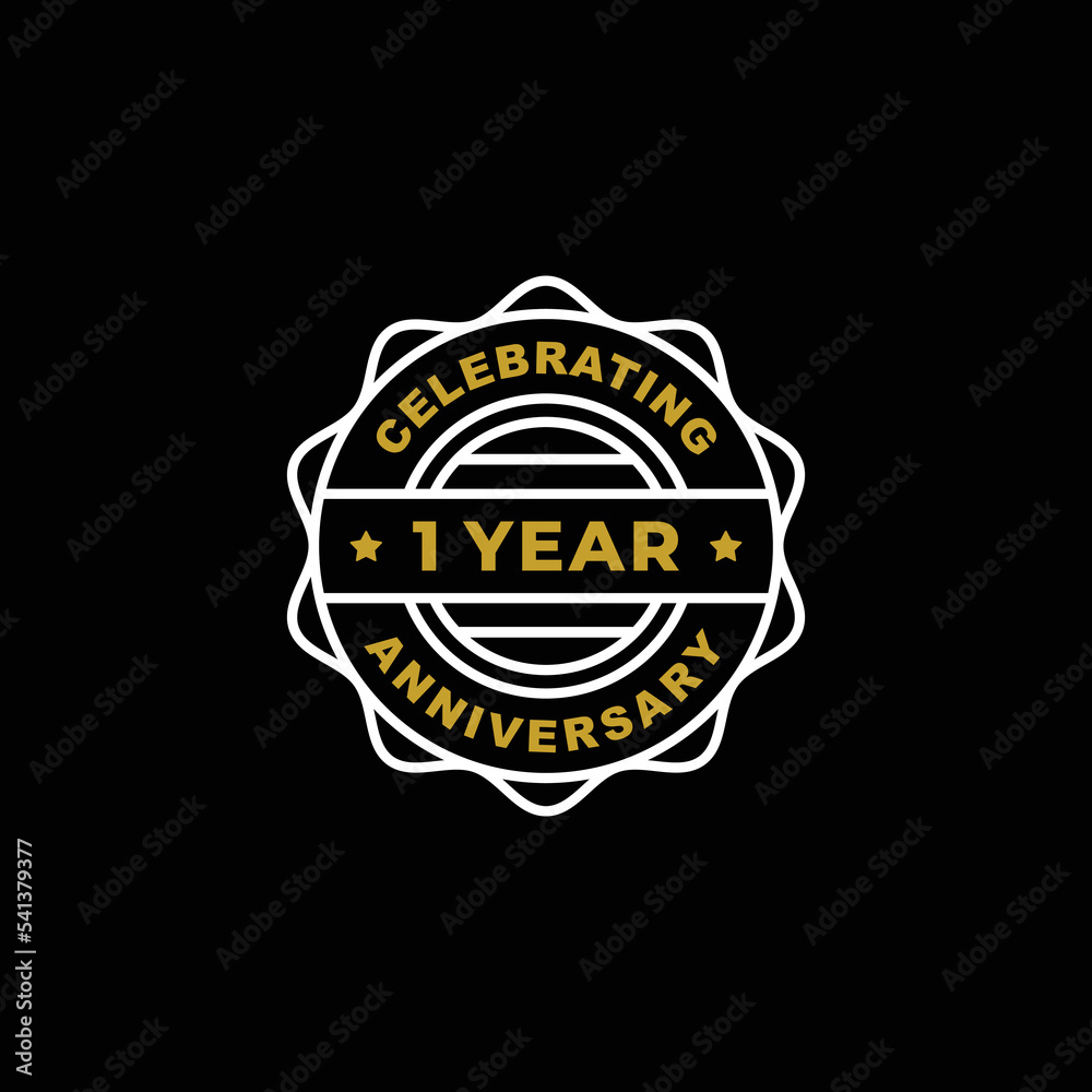 Naklejka premium 1 year anniversary celebration logo vector