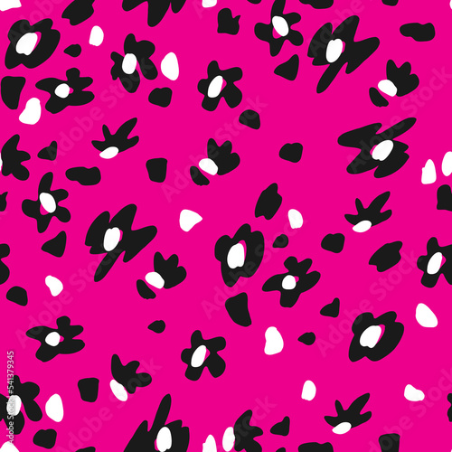Abstract flower spots. Leopard seamless pattern. Abstract flower spots. Animalistic vector background. 