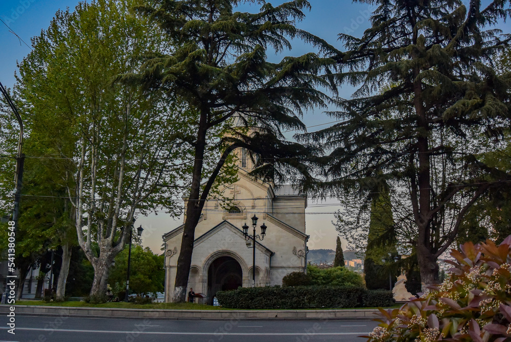 Kasitsky St. George's Church in the center of Tbilisi is located on Rustaveli Avenue. April 27, 2019. Georgia.