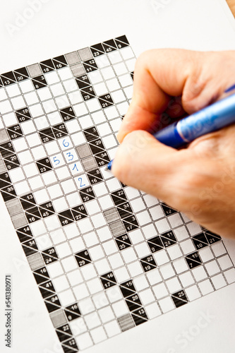 playing the logic game of Kakuro photo
