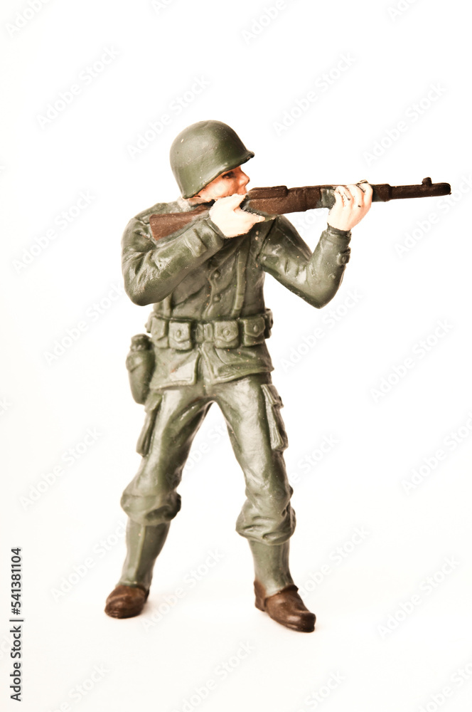 plastic american infantry toy soldier WWII isolated plastic american infantry toy soldier WWII isolated