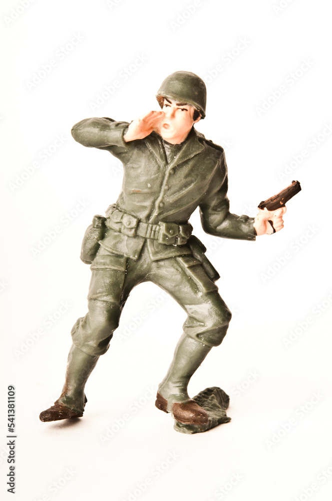 plastic american infantry toy soldier WWII isolated plastic american infantry toy soldier WWII isolated
