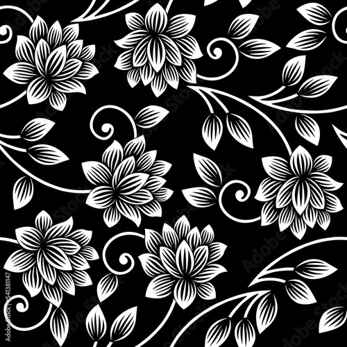 Vector stroke flower pattern design
