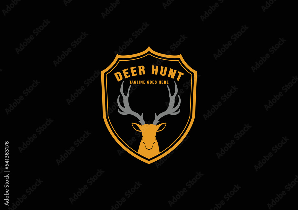 Deer And Shield Logo Design Template. Deer Head Logo Icon, Deer Shield Icon Design Illustration, Impala Icon Deer And Shield Logo Design Template. Deer Head Logo Icon, Deer Shield Icon Design Illustration, Impala Icon