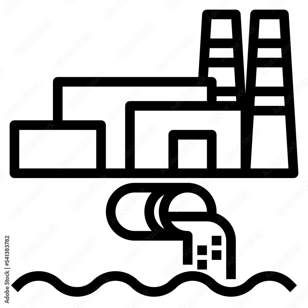 water pollution line icon water pollution line icon