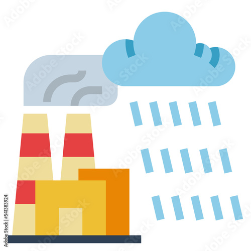 acid rain flat icon