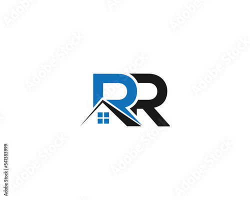 Letter RR Real Estate Property And Construction Minimal Logo Design Vector Template. photo